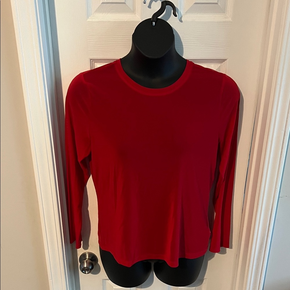 EUC Express Elegant Sheer Red Women's Top Size XL